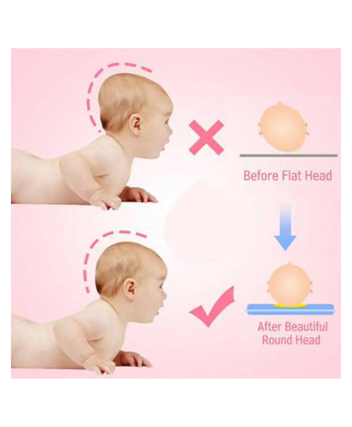 Mustard Seed Pillow for New Born Baby,Ideal for Round Head Shaping Seed Pillow for 0 to 12 Months Babies (Grey Seed Pillow)