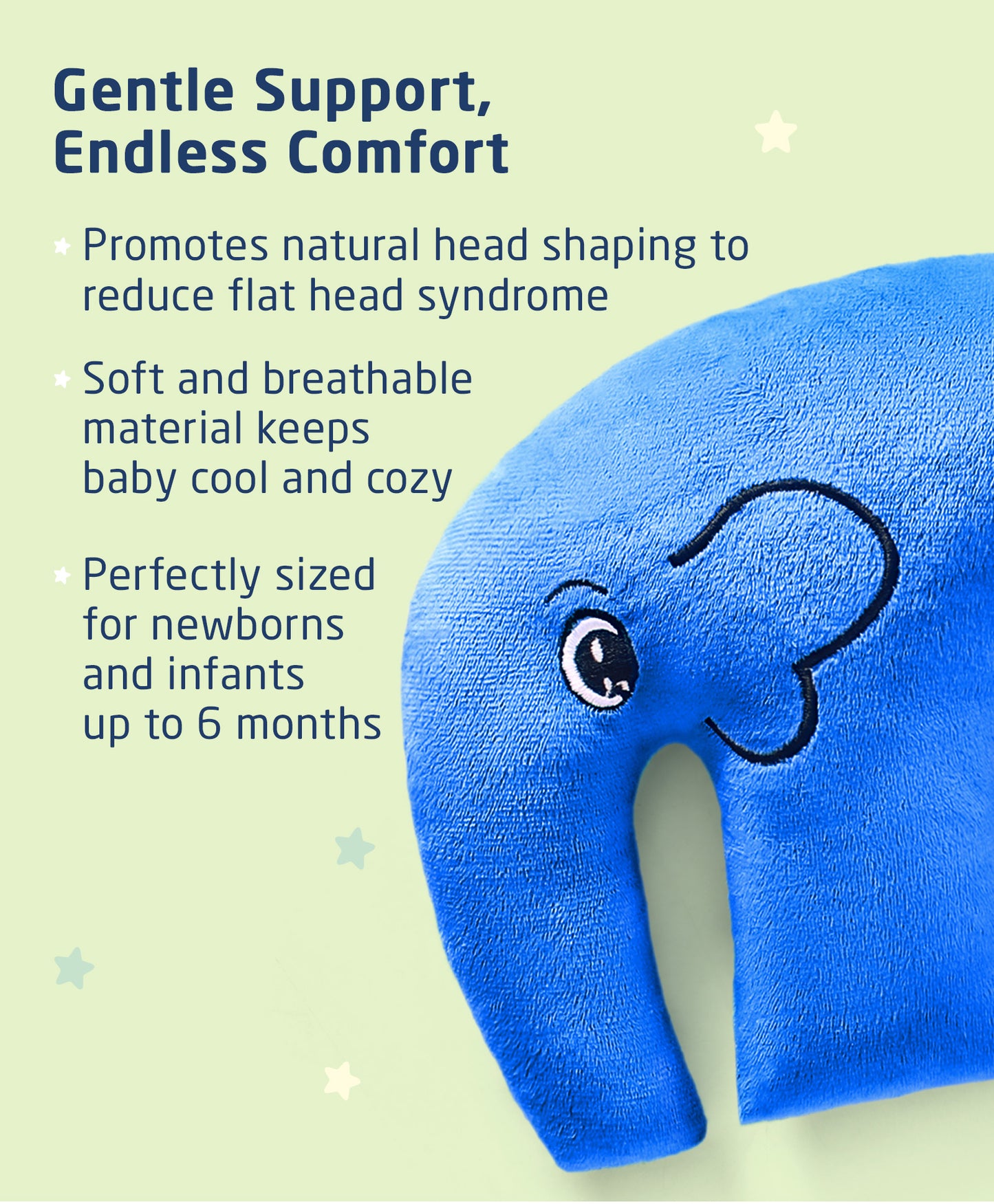 Velvet Head Shaping Rai (Mustard Seeds) Pillow Elephant Shape - Blue