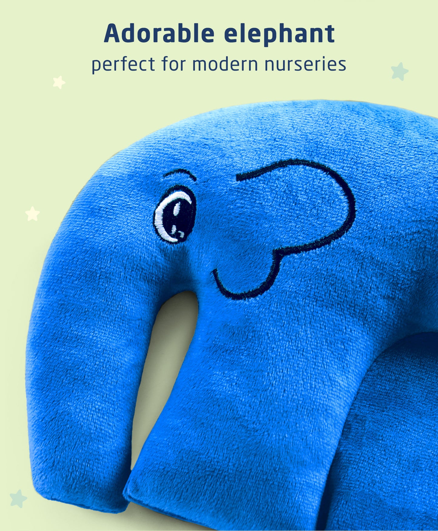 Velvet Head Shaping Rai (Mustard Seeds) Pillow Elephant Shape - Blue