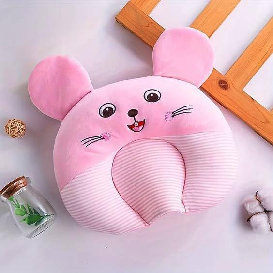Mustard Seed Pillow Marrie Print for New Born Baby, Ideal for Round Head Shaping Seed Pillow with Foam Cotton Cover for 0 to 12 Months