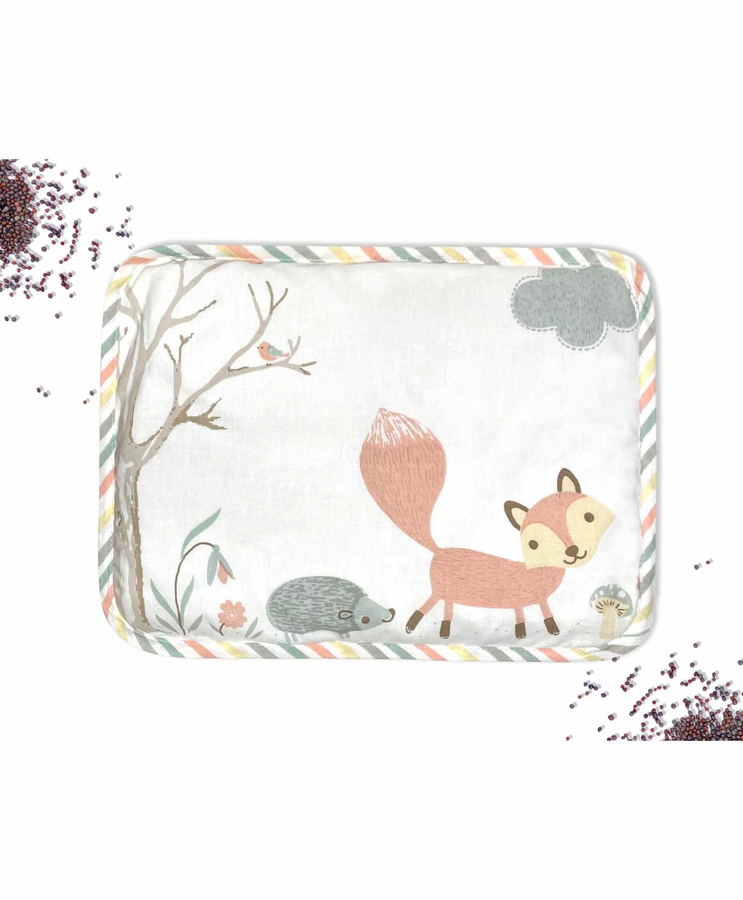 Head Shaping Mustard Seed Rai Pillow With Lavender Essentail Oil Bambi & Friends - White